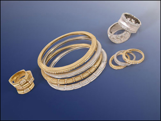 studio photography of gold and diamond jewelry for Belfiore