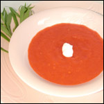 Digital Photography of Chilled  Tomato and Red Pepper Soup