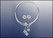 Professional Digital  Photography of Diamond Necklace and Earrings for Belfiore