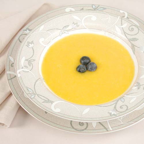 Traditional photography of a cold mango soup - food photography